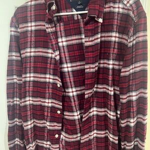 Men/Women Unisex Red Plaid Shirt
